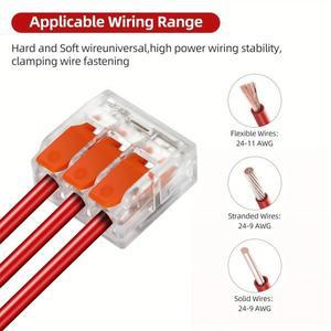 오렌지색 조합 케이블 커넥터 30개 세트 2포트/3포트/4포트/5포트 퀵 전기 외장 연결 단자