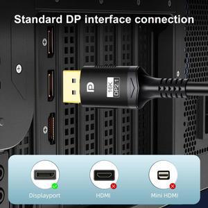 16K DisplayPort 케이블 2.1 8K DP 비디오 80gbps DP-DP 16K@30Hz 8K@60Hz 120Hz 4K HDTV 박스용 호환 게임