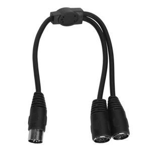 DIN 8핀 수-2 암 케이블 이중 차폐 분배기 신호 사운드 연결 코드 플러그 앤 플레이