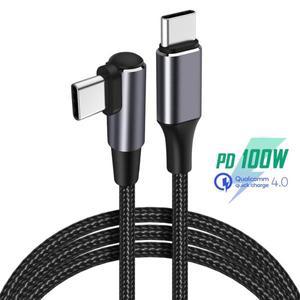 휴대폰 USB C to 타입 케이블 PD 100W 고속 충전 라인 4.0 직각 와이어 90 도 데이터 0.5m 1m 2m