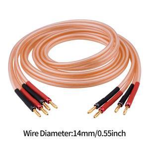 무산소 구리OFC 오디오 하이파이 스피커 케이블 한 쌍 바나나 플러그-바나나 플러그 센터