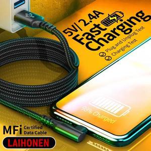 LAIHONEN 10피트 USB to Lightning MFI 인증 고속 충전 케이블 iPhone 호환  14 13 12 11용 호환 플랫 나일