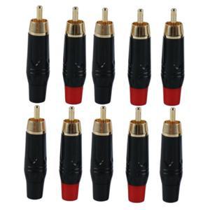 2/4/8/10pcs RCA 남성 바나나 커넥터 플러그 금도금 오디오 스피커 납땜 잭 레드 + 블랙