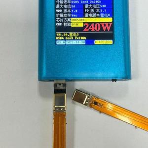 USB4 남성  기능 PD240W 듀얼 헤드 TYPE-C 회전 FPC  리본 케이블 플랫 와이어 40GB