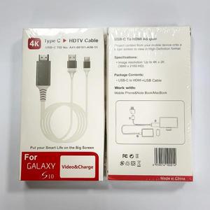2M 노트북 핸드폰 USB Type-c-HDMI TV HDTV 4K@30Hz 1080P 프로젝션  화면 케이블 HD 변환 PC 컴퓨터 전원