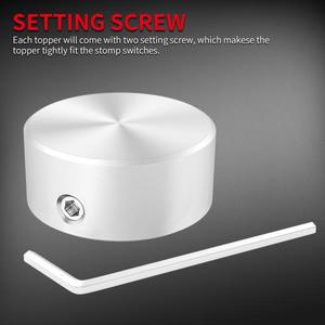 7PCS 풋스위치 토퍼 고무 삽입 페달 버튼이  금속 풋 기타 효과 캡 실버