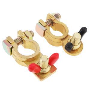 2pcs 12V 자동 배터리 터미널 그룹 와이어 케이블 클램프 바이크 오토바이 호환 긍정적인  포스트 어댑터