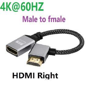 HDTV PS4 스위치용 호환 나일론 브레이드 케이블 4K UHD V2.0 HDMI 수  좌측 우측 업 다운 수 확장