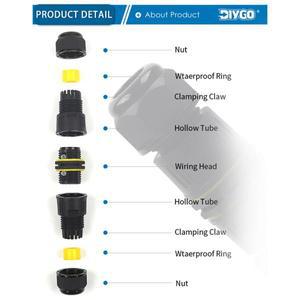 야외 방수 커넥터 나사 접합 단자 케이블 와이어 전원 연결용 호환 자외선 차단 IP68 M16-2P 3P 3-10mm