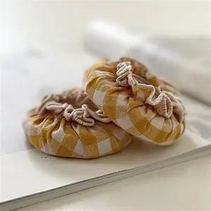 [콩지] 옐로체크 의자발커버 4p