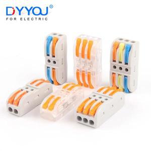 25/50/100PCS 버트 컴팩트 스플라이싱 와이어 커넥터 플러그인 도체 터미널 블록 SPL-2/3 2/3 핀 미니 퀵