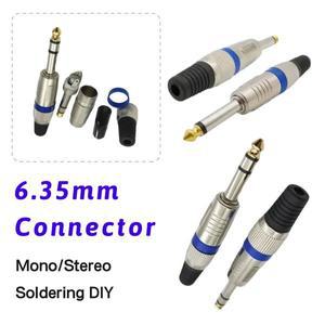기타 오디오 케이블 커넥터 6.35mm 모노 스테레오 잭 앰프 마이크 플러그