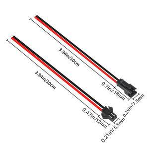 10쌍 JST 플러그 커넥터 2핀 2P 암수 SM 터미널 와이어 케이블 LED 조명 스트립에 호환