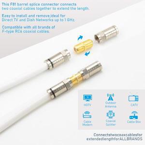 10pcs 동축 케이블 커넥터 RG6 F 형 금도금 어댑터 TV 용 호환 여성-여성 익스텐더