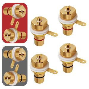 10Pcs RCA 커넥터 CMC 금도금 HIFI 오디오 플러그 여성 잭 소켓 섀시 패널 마운트 DIY 스피커 앰프