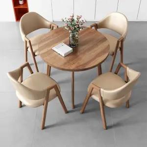 카페테이블의자 4인용 의자 원형 테이블 세트 원목