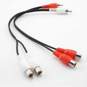 RCA 남성 - 2 여성 오디오 케이블 Y 분배기 커넥터 어댑터 변환기 와이어 코드