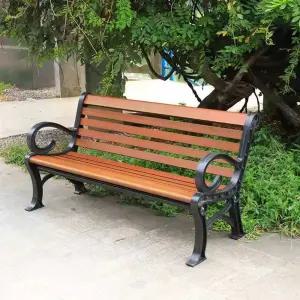 공원 야외의자 긴벤치 철제 산책로 긴의자 야외 방부목