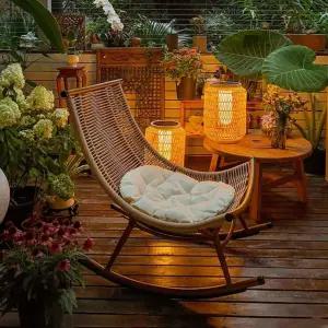싱글 흔들의자 1인용 라탄 그물 독서 베란다 라운지체어 휴식