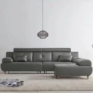 엘리브 센트 4인용 통가죽 소파 4컬러 (스툴포함) ss004