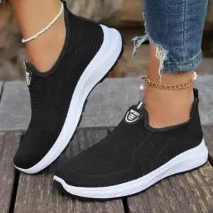 [옷자락]여성 통기성 에어니트 데일리 슬립온 신발