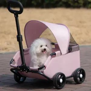 반려동물 커버형 접이식 개모차 카트 웨건 소형견 유모차 펫유모차 반려견유모차 고양이유모차