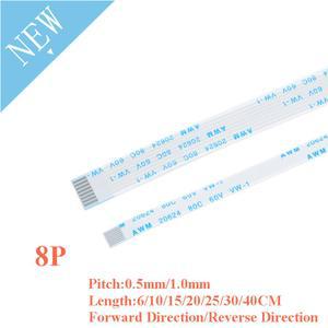 10PCS FPC/FFC 리본 유연한 플랫 케이블 8 핀 0.5MM/1.0MM 피치 6/10/15/20/25/30/40CM 길이 정방향 역방향