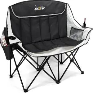 시오나 더블 캠핑 의자 쿨러백 2개 포함 야외 접이식 500파운드 지원 스포츠 비치용 헤비 듀티 -