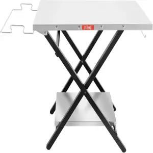 Fasteo 야외 그릴 테이블 접이식 피자 오븐 스탠드 및 그리들 차고 랙 티슈 홀더 모임 파티를 위한 준비