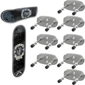 ezbnb 8팩 스케이트보드 데크 디스플레이 월 마운트 보관을 위한 두 개의 나사 구멍이 있는 알루미늄 수평