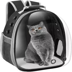 소형 중형 고양이 강아지 반려동물 백팩 우주 캡슐 여행 하이킹 워킹 캠핑용 블랙