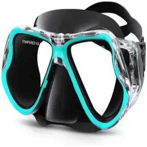 그레어웨이 다이빙 마스크 김서림 방지 스노클 코 커버가 달린 스노클링 수영 고글