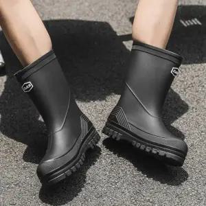 장마철 신발 방수 장화 남성장화 2색 레인부츠 미들
