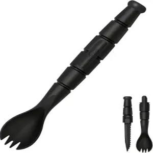 전술 스포크 스푼 콤보 3 in 1 캠핑 도구 장비 및 배낭 팩 블랙