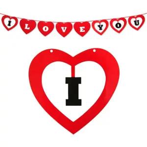 아이러브유 배너 파티 세모가랜드 캠핑 파티용가랜드 색깔가렌더 파티용가렌드 플래그