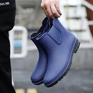 남성용 숏 레인부츠 낚시 주방 농사 장화 패션 신발 방수 장화 장마철 작업화 미끄럼방지 고무신