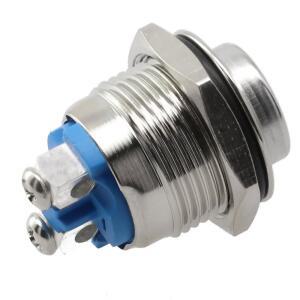 12V 16mm 금속 방수 푸시 버튼 순간 On Off 경적 스위치 황동 접촉기 릴레이 제어