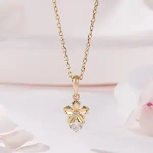 [비앤비골드] 14K 이중 플라워 큐빅볼 펜던트 MNP42498