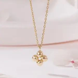 [비앤비골드] 14K 물방울 크로스 플라워 체인 목걸이 MNN42487