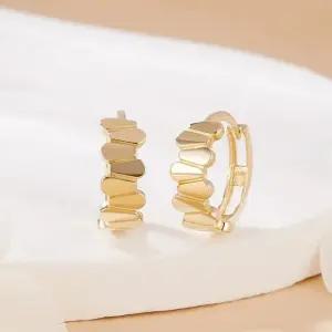 [비앤비골드] 14K 지그재그 물방울 프레스 원터치 링 귀걸이 한쌍 MNE42501