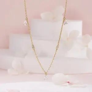 [비앤비골드] 14K 쁘띠 물방울 큐빅 체인 목걸이 MNN42491