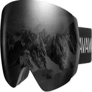 AVAWAY 스키 스노우 고글 여성 스노보드 남성 눈 보호 OTG 프레임리스 탈착 렌즈