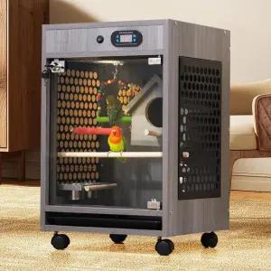 온도조절 새장 앵무새집 양쪽 사육장 케이지 대형 난방