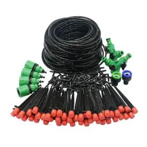 DIY 물방울 관개 시스템 자동 급수 키트 타이머 정원 호스 조정 가능한 도저 도구 세트