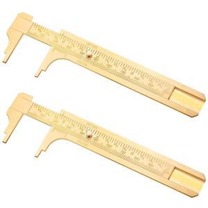 코노한 2개 황동 버니어 포켓 핸디 측정 미니 도구 이중 스케일 슬라이딩 게이지 금속 비드 와이어 주얼리 측정용