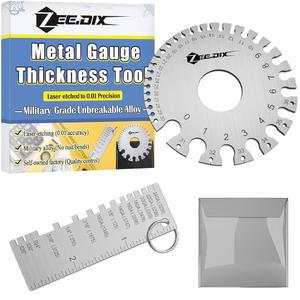 지딕스 와이어 게이지 측정 도구 2개 원형 양면 금속 시트 두께 게이지 스테인리스 크기 차트 용접 도구