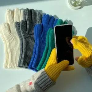 WL 손가락 구멍 핑거홀 장갑 5COLOR 스마트 폰 핸드폰 터치 겨울 니트 롱 긴