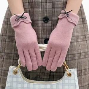 WL 여성 리본 장갑 스마트폰 터치 기모장갑