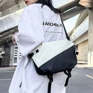 (색상 화이트)WL 캐주얼 바디 크로스 백 대 학생 데일리 책 가방 흰색