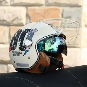 남녀공용 헬멧 바이크 가을 사계절 레트로 하프 오픈페이스 스쿠터 반모형